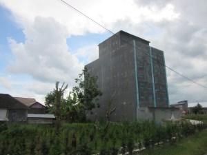 This is one of the dozens of bird hotels (swifts) in Kumai where the birds build their nests for Bird Nest Soup. Interesting I thought.
