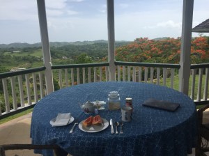 Breakfast table and the incredible view.